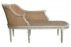 Shapely French Louis XVI Pale Green Painted and Silver gilt Recamier - 1095263