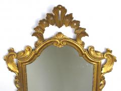 Shapely Italian rococo style carved giltwood mirror with openwork rocaille crest - 836973