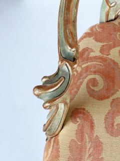 Shapely pair of Italian rococo style aqua painted and parcel gilt armchairs - 2616425