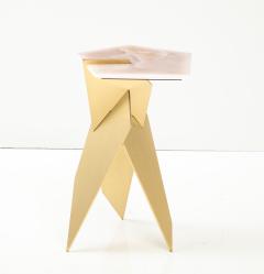 Shard Table Polished Brass and Rose Quartz - 3305560