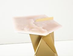 Shard Table Polished Brass and Rose Quartz - 3305561