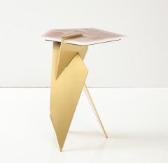 Shard Table Polished Brass and Rose Quartz - 3305564