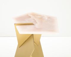 Shard Table Polished Brass and Rose Quartz - 3305864