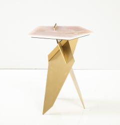 Shard Table Polished Brass and Rose Quartz - 3306074
