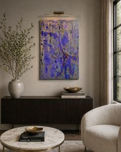 Sharon Cannon Sharon Cannon Lavender Abstract Oil Painting Textural Modern Art - 4725220