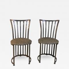 Shaver Howard MODER PAIR OF SLATTED BRUSHED STEEL CHAIRS BY SHAVER HOWARD - 1660009