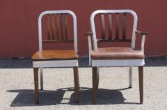 Shaw Walker Pair of Aluminum and Maple Chairs by Shaw Walker - 3653004