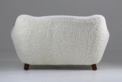 Sheepskin Sofa Loveseat by Sten Wic ns M belfabrik 1950s Sweden - 1143958
