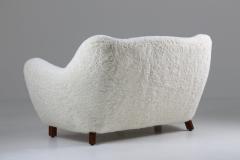 Sheepskin Sofa Loveseat by Sten Wic ns M belfabrik 1950s Sweden - 1143959