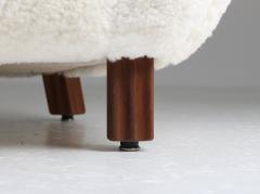 Sheepskin Sofa Loveseat by Sten Wic ns M belfabrik 1950s Sweden - 1143961