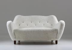Sheepskin Sofa Loveseat by Sten Wic ns M belfabrik 1950s Sweden - 1143963