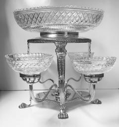 Sheffield Plate Cut Glass Epergne English C 1890 - 1256261