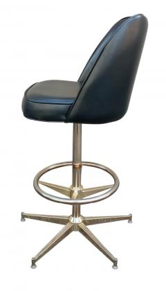 Shelby Williams Mid Century Vintage Set 5 Swivel Bar Stools By Shelby Williams Vinyl Brass Tone - 2618172