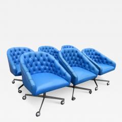 Shelby Williams Wonderful Set 6 Ward Bennett Style Rolling Swivel Chairs Tufted Midcentury - 3064845