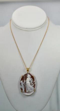 Shell Cameo Large Pendant with Chain - 3455239