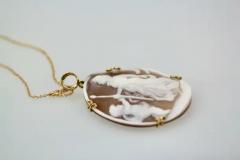 Shell Cameo Large Pendant with Chain - 3455318