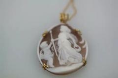 Shell Cameo Large Pendant with Chain - 3455324