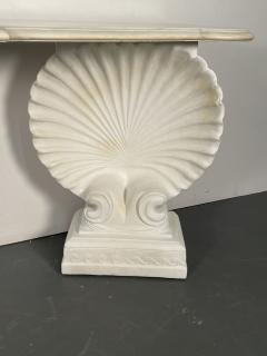 Shell Console Table Marble and Stone Pedestal Early 20th Century Industrial - 3308280