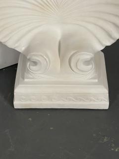 Shell Console Table Marble and Stone Pedestal Early 20th Century Industrial - 3308281