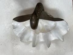 Shell and Silvered Brass Duck Shaped Trinket Bowl Italy circa 1970 - 3225186