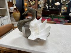 Shell and Silvered Brass Duck Shaped Trinket Bowl Italy circa 1970 - 3225189