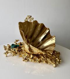Shell centerpiece sculpture of gilded bronze Attrb Claude Victor Boeltz - 4496020