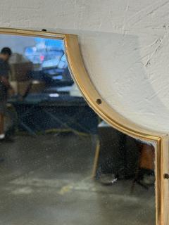 Shield Shaped Wall Mirror with Brass Frame Italy 1950s - 4353623