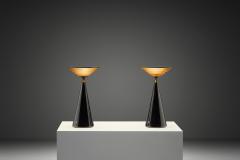 Shigeaki Asahara Pair of Ziggurat Table Lamps by Shigeaki Asahara for Stilnovo Italy 1980s - 4604386