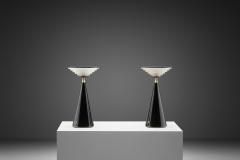 Shigeaki Asahara Pair of Ziggurat Table Lamps by Shigeaki Asahara for Stilnovo Italy 1980s - 4604411