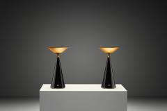 Shigeaki Asahara Pair of Ziggurat Table Lamps by Shigeaki Asahara for Stilnovo Italy 1980s - 4604414