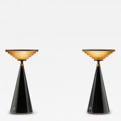 Shigeaki Asahara Pair of Ziggurat Table Lamps by Shigeaki Asahara for Stilnovo Italy 1980s - 4623922