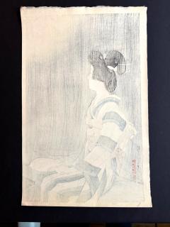 Shinsui Ito Japanese Large Woodblock Print Firework by Ito Shinsui Limited Edition - 4440992