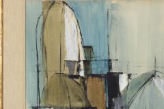 Shirley n e Moss Rapp Mariani Mid Modern Abstract Expressionist Study in Blue American Circa 1970  - 2331912