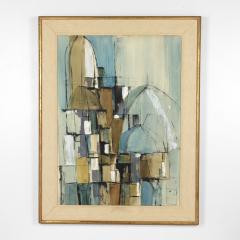 Shirley n e Moss Rapp Mariani Mid Modern Abstract Expressionist Study in Blue American Circa 1970  - 2331915