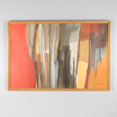 Shirley n e Moss Rapp Mariani Mid Modern Abstract Painting Oil On Board American 1970 s  - 2331949