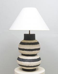Shizue Imai Bespoke Sculptural Ceramic Black and White Lamp - 3975020
