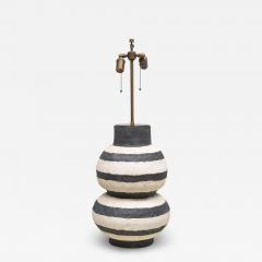 Shizue Imai Bespoke Sculptural Ceramic Black and White Lamp - 4016975
