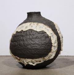 Shizue Imai Black and White Lava Vase - 3076096