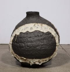 Shizue Imai Black and White Lava Vase - 3076100