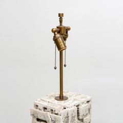 Shizue Imai Pair of Bespoke Rectangular Sculptural Ceramic White Glazed Table Lamps - 3982266