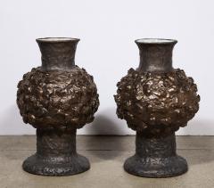 Shizue Imai Pair of Gold and Black Vases - 3074731