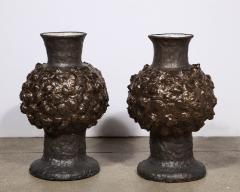 Shizue Imai Pair of Gold and Black Vases - 3074732