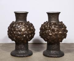 Shizue Imai Pair of Gold and Black Vases - 3074734