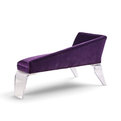 Shlomi Haziza Haziza Mid Century Lucite and Upholstered Sculptural Chaise Lounge Settee - 4743214