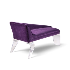 Shlomi Haziza Haziza Mid Century Lucite and Upholstered Sculptural Chaise Lounge Settee - 4743220
