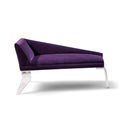 Shlomi Haziza Haziza Mid Century Lucite and Upholstered Sculptural Chaise Lounge Settee - 4745852