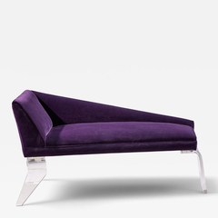 Shlomi Haziza Haziza Mid Century Lucite and Upholstered Sculptural Chaise Lounge Settee - 4745876