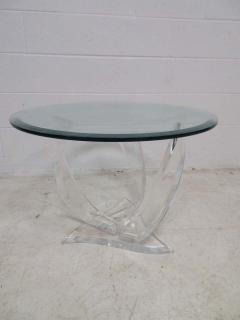 Shlomi Haziza Pair of Signed Haziza Lucite and Glass Tables - 1760278