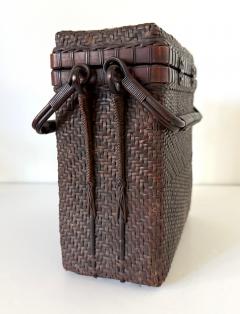 Shokosai I Hayakawa Rare Japanese Handled Bamboo Basket for Chado Hayakawa Shokosai I Tomobako - 4812732