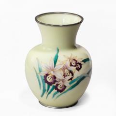 Showa Period Pale Yellow Cloisonn Vase by Tamura - 1153225